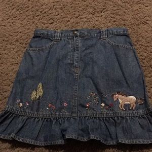 Vintage Gymboree Rocky Mountain horse Jean skirt Size 9